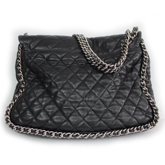 CHANEL Quilted Chain Trim Leather Shoulder Bag CC - Picture 3 of 8
